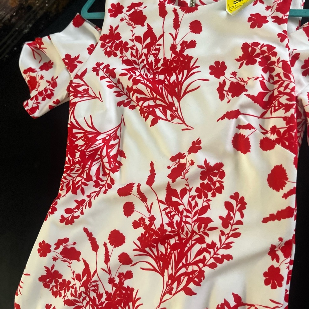 Calvin Klein Red and White Floral Dress